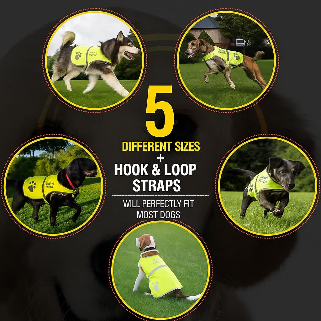 Safety Reflective Vest for Dogs - High Visibility for Outdoor Activity Day and Night, Protect Your Pet from Cars & Hunting Accidents