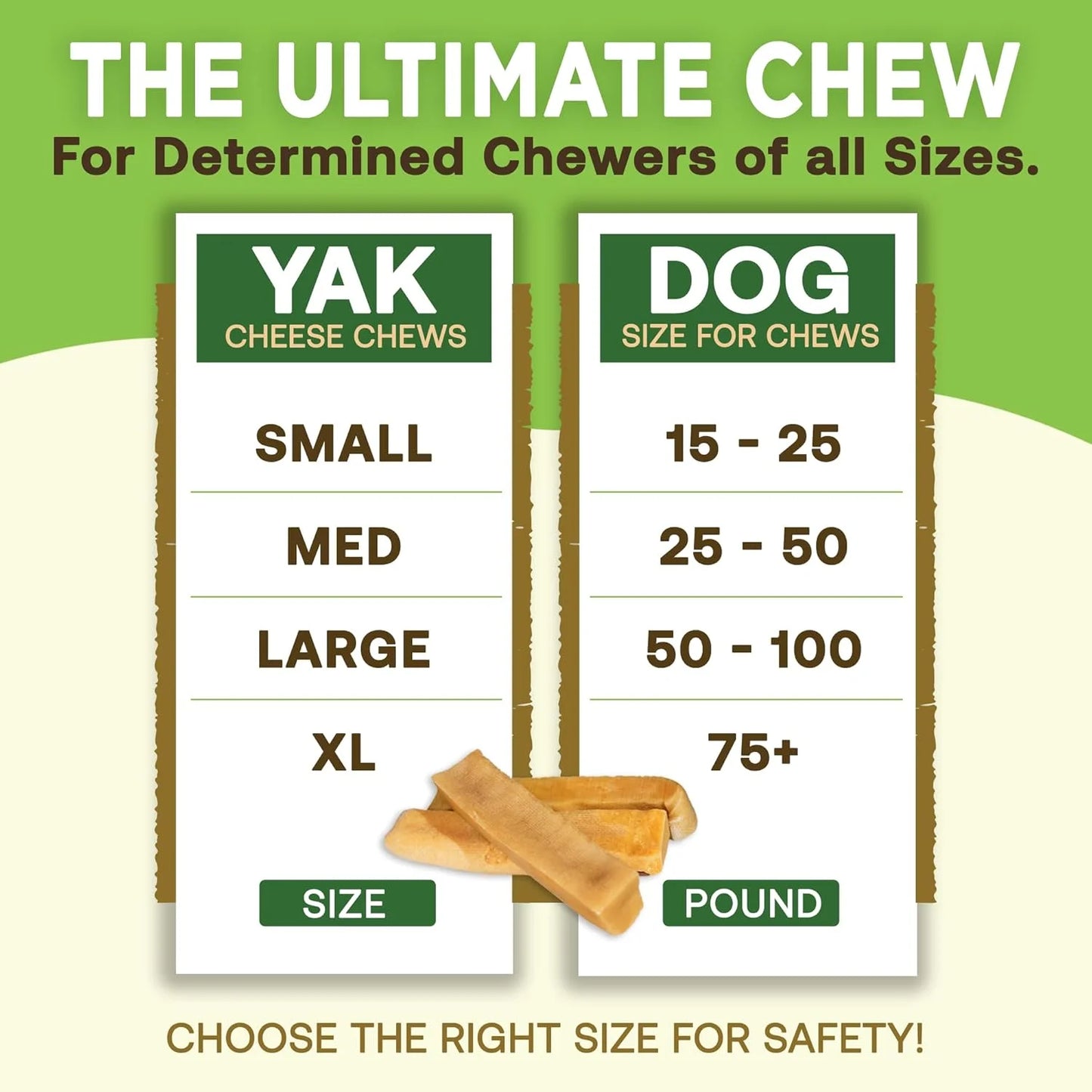 Yak Milk Dog Chews for Large Dogs, Yak Stick Dog Treats, Himalayan Dog Chews, 1 Lb Bag
