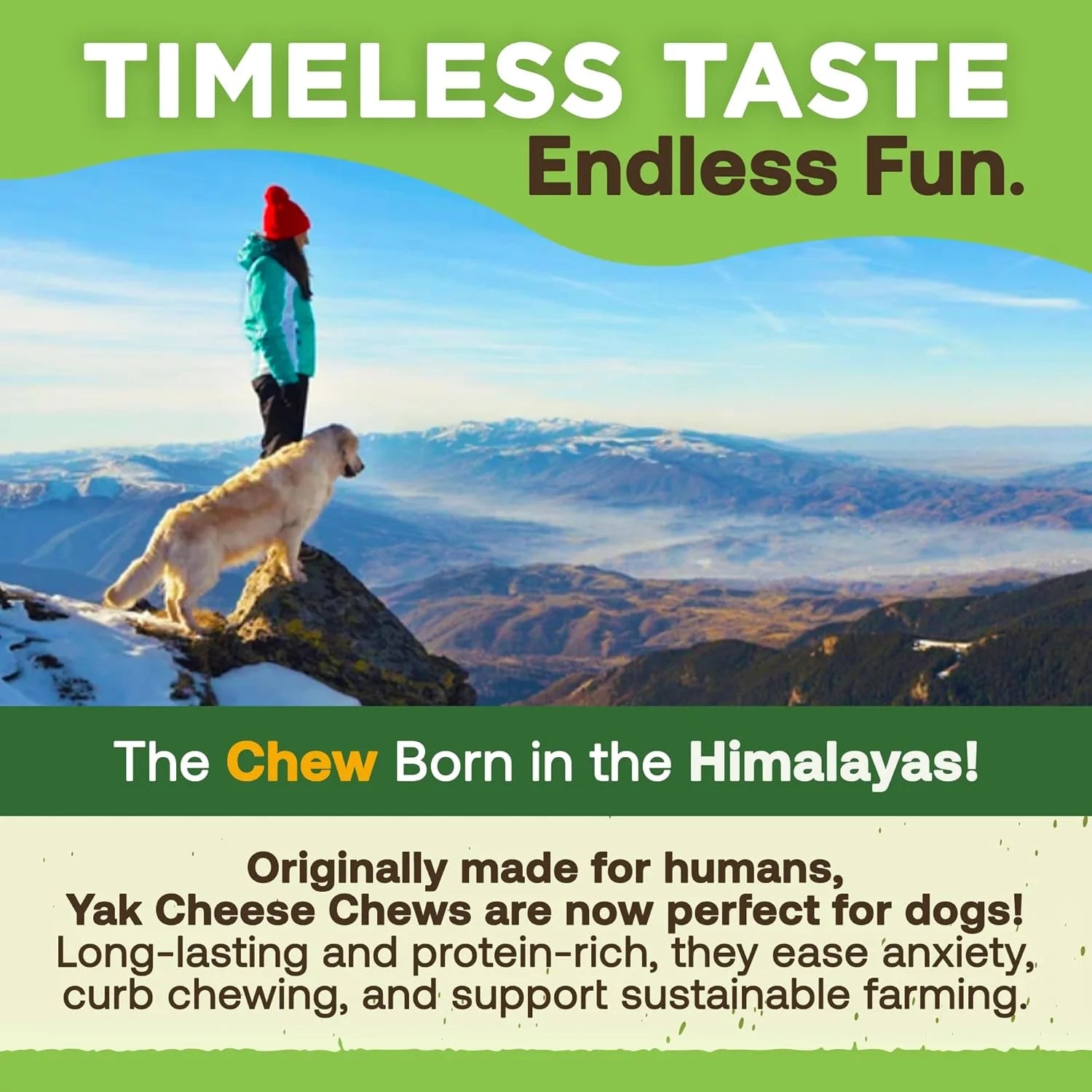 Yak Milk Dog Chews for Large Dogs, Yak Stick Dog Treats, Himalayan Dog Chews, 1 Lb Bag