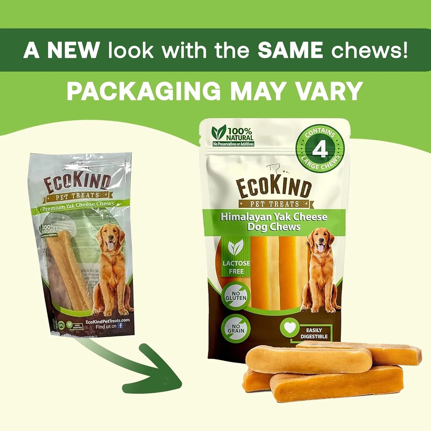 Yak Milk Dog Chews for Large Dogs, Yak Stick Dog Treats, Himalayan Dog Chews, 1 Lb Bag