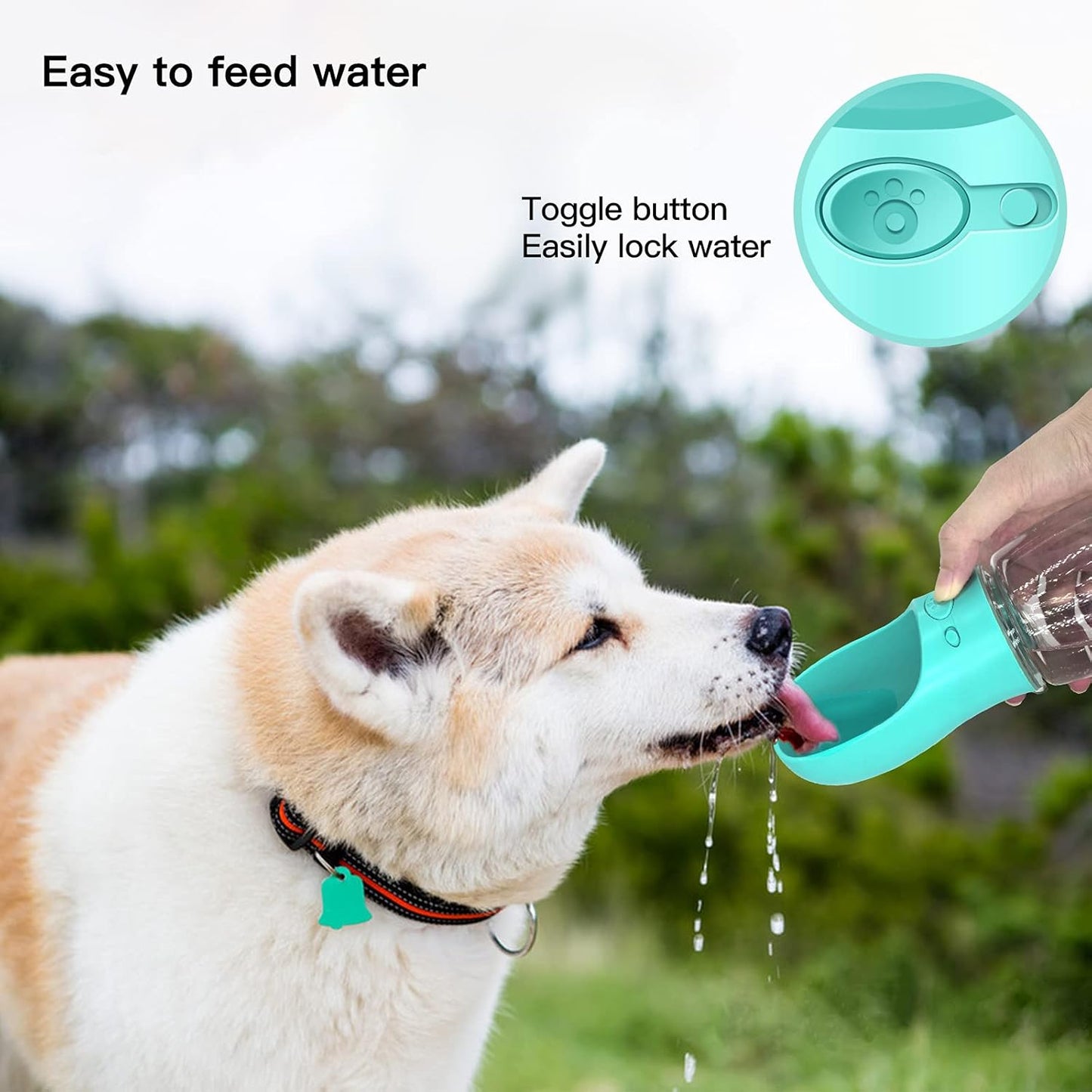 Thirsty Pooch's Portable Puddle Party: 12oz Woof Water Bottle & Bowl Combo - No BPA, Just Bark-tastic Hydration!