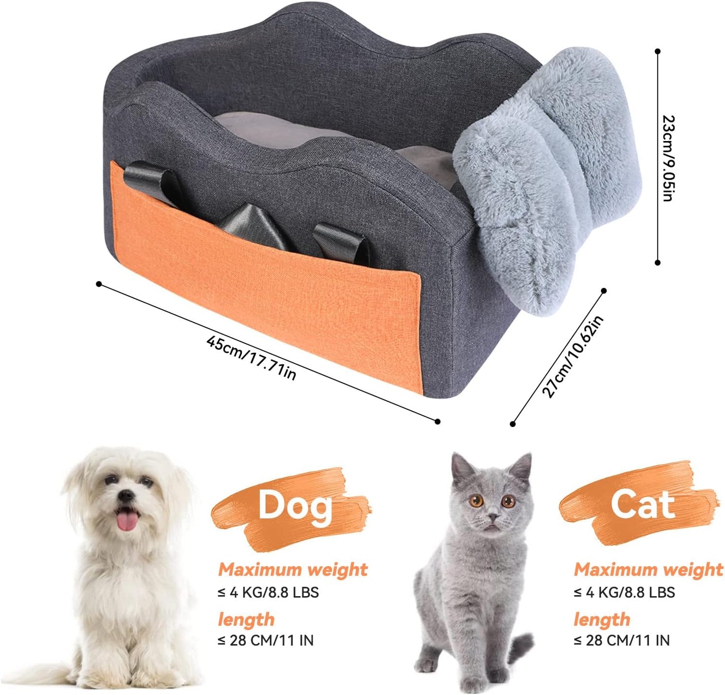 Pooch Palace on Wheels: The Royal Recliner for Pocket-Sized Paws (Dapper Dark Gray)