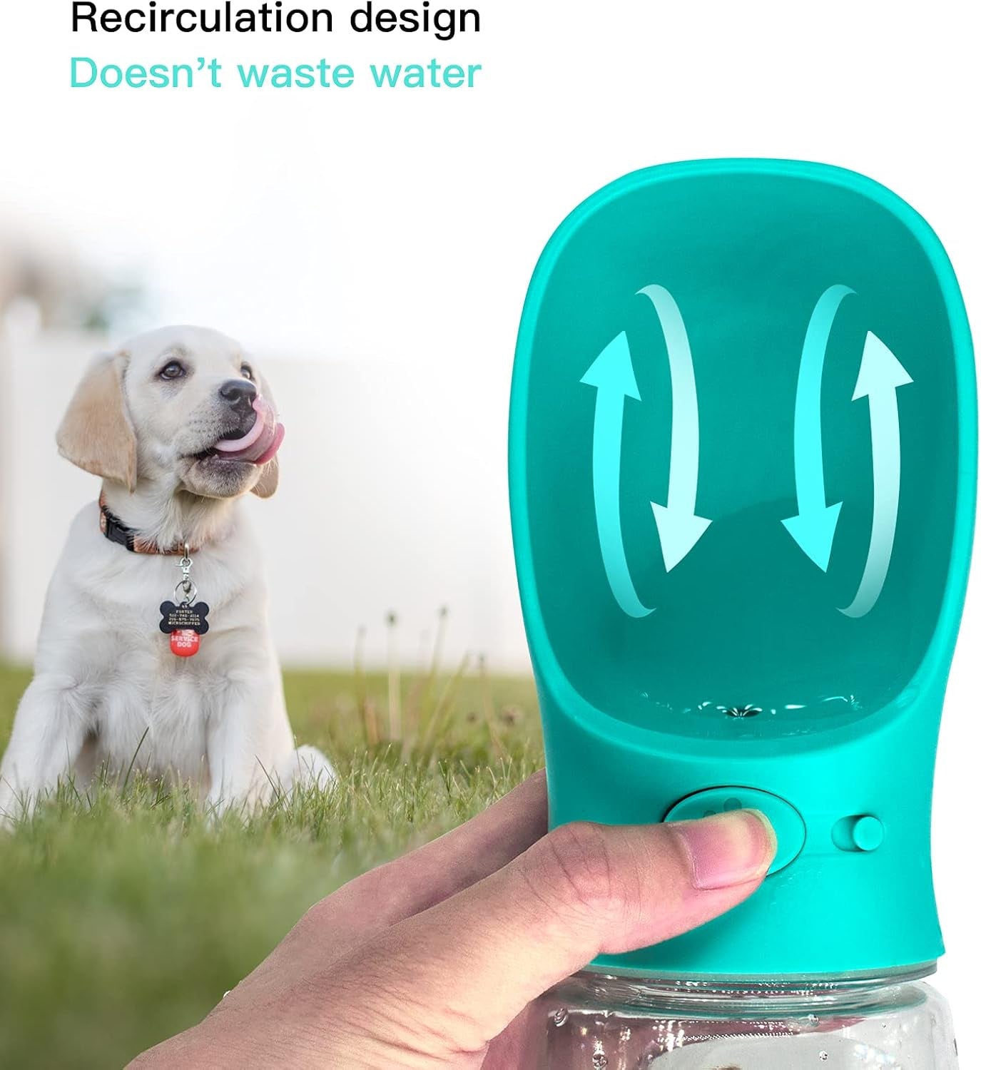 Thirsty Pooch's Portable Puddle Party: 12oz Woof Water Bottle & Bowl Combo - No BPA, Just Bark-tastic Hydration!