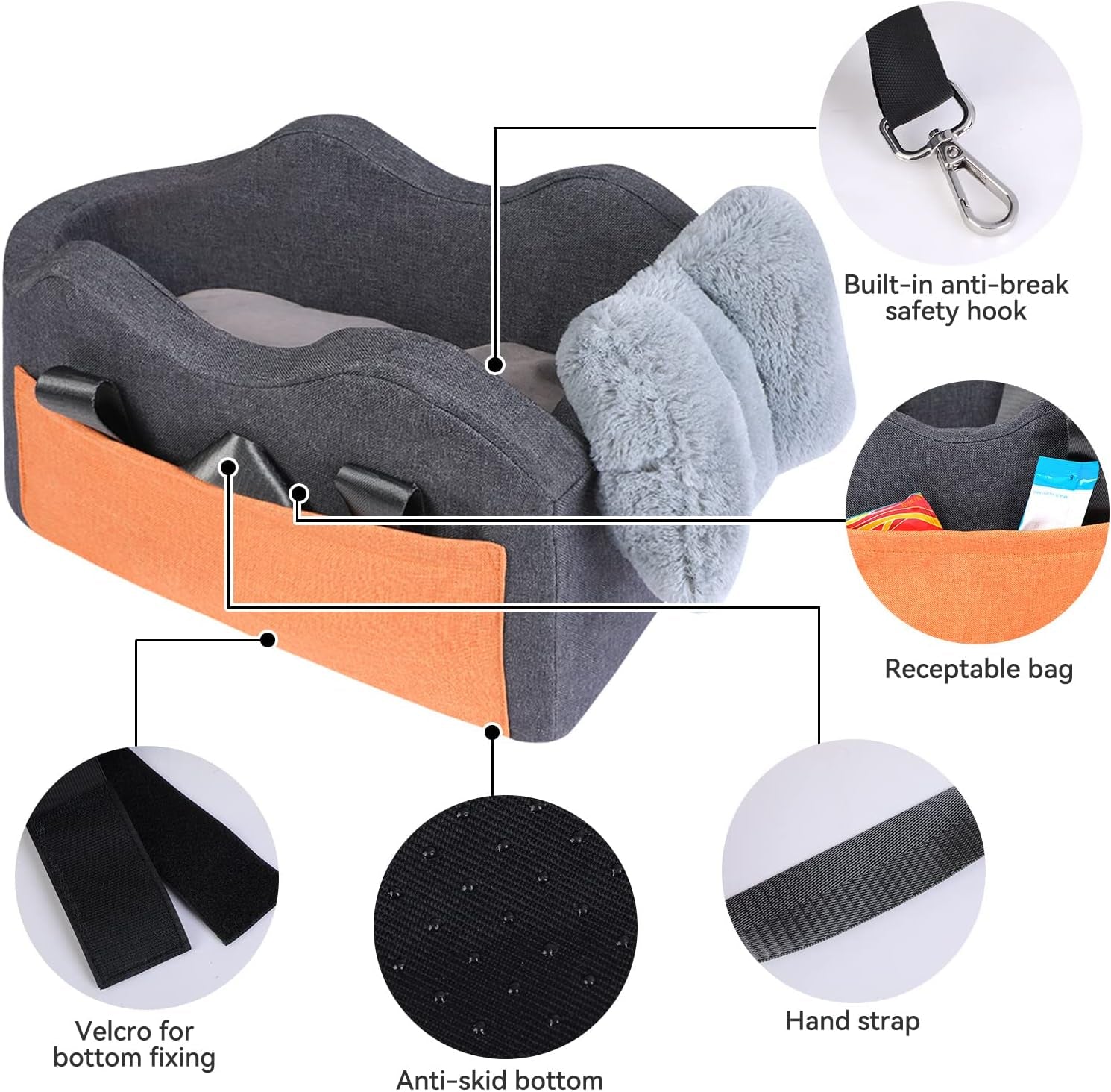 Pooch Palace on Wheels: The Royal Recliner for Pocket-Sized Paws (Dapper Dark Gray)