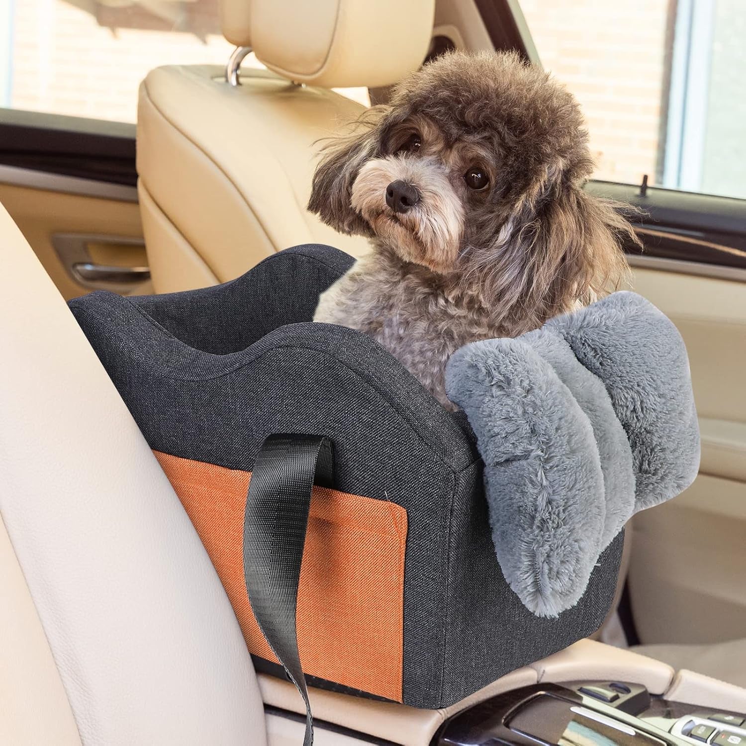 Pooch Palace on Wheels: The Royal Recliner for Pocket-Sized Paws (Dapper Dark Gray)
