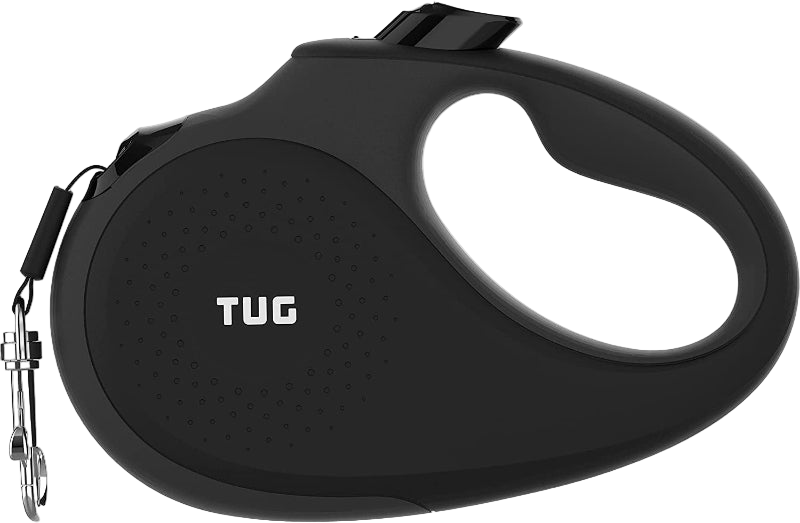 360° Tangle-Free Retractable Dog Leash with Anti-Slip Handle | 16 Ft Strong Nylon Tape | One-Handed Brake, Pause, Lock (Large, Black/Grey)