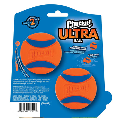 Ultra Ball Durable Rubber Fetch Dog Toy, Medium 2.5" for Medium Dogs, Pack of 2, Orange