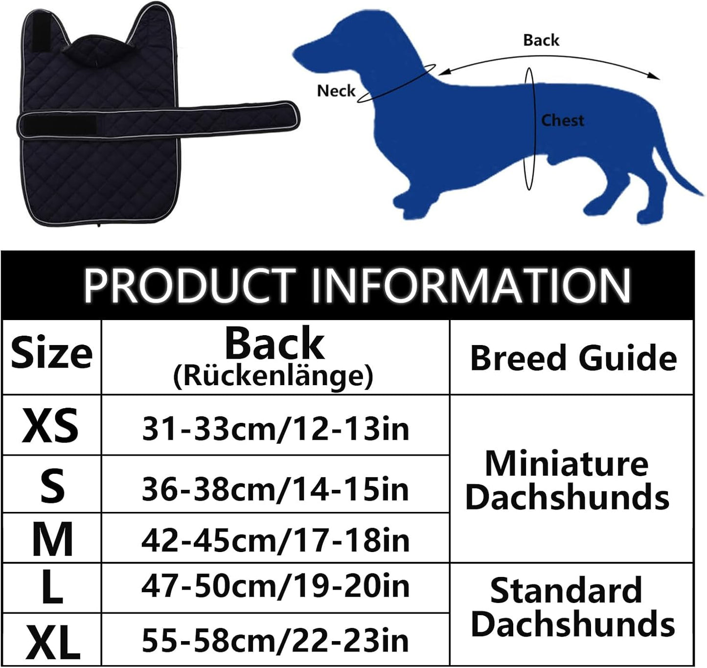 Dachshund Snuggie: The Ultimate Winter Fashion for Your Long Doggo, Complete with Fleecey Cuddles and Adjustable Snuggliness in Deep Blue - Size M