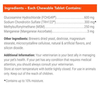 Nutramax Cosequin for Dogs Joint Health Supplement, Chewable Tablets, 60 Count