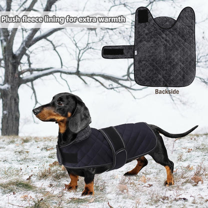 Dachshund Snuggie: The Ultimate Winter Fashion for Your Long Doggo, Complete with Fleecey Cuddles and Adjustable Snuggliness in Deep Blue - Size M