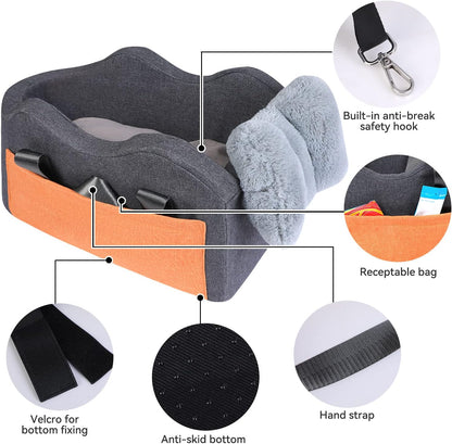 Pooch Palace on Wheels: The Royal Recliner for Pocket-Sized Paws (Dapper Dark Gray)