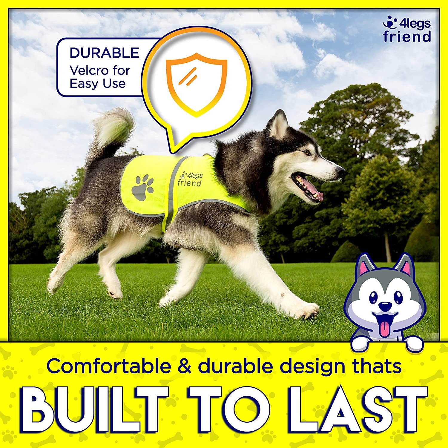 Safety Reflective Vest for Dogs - High Visibility for Outdoor Activity Day and Night, Protect Your Pet from Cars & Hunting Accidents